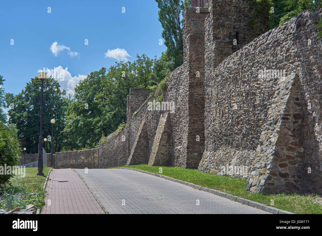 Mura medievali della città di Dzierzoniow Reichenbach Rychbach Bassa Slesia Polonia Foto Stock