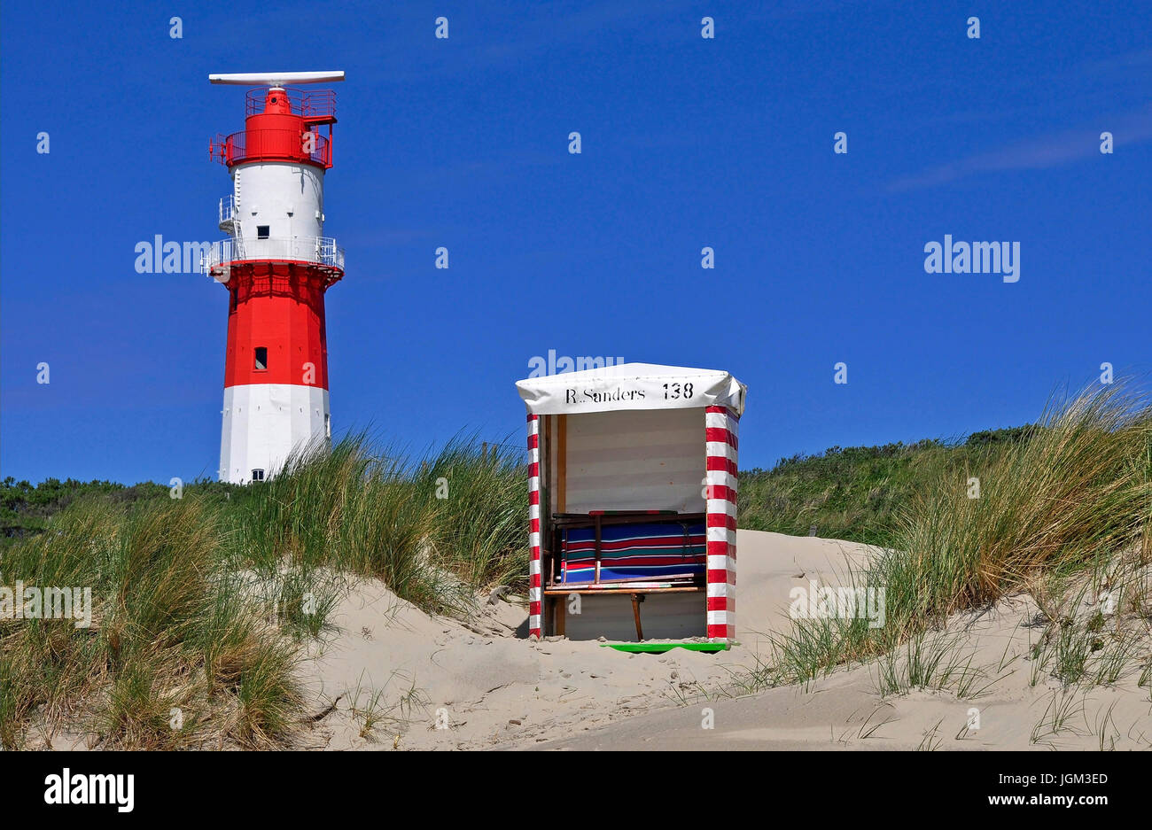 L'Europa, Germania, Bassa Sassonia, Borkum, scenario, cielo blu, il giorno, la luce diurna, fuori campo di registrazione, fotografia, viaggio, turismo, faro, elettricamente Foto Stock