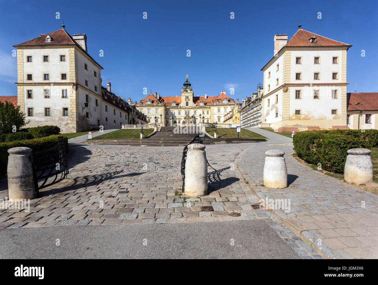 Valtice Castello, UNESCO, Moravia del Sud, Repubblica Ceca, Europa Foto Stock