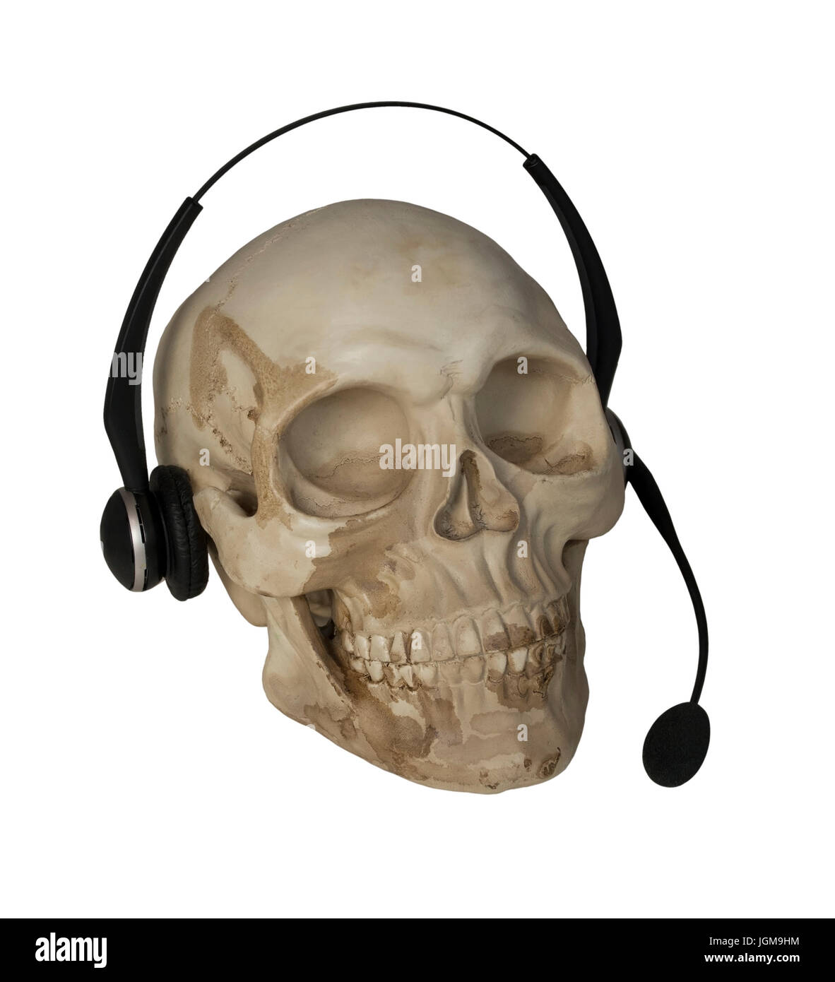 Microfono audio utilizzato per amplificare la comunicazione su cranio - percorso incluso Foto Stock
