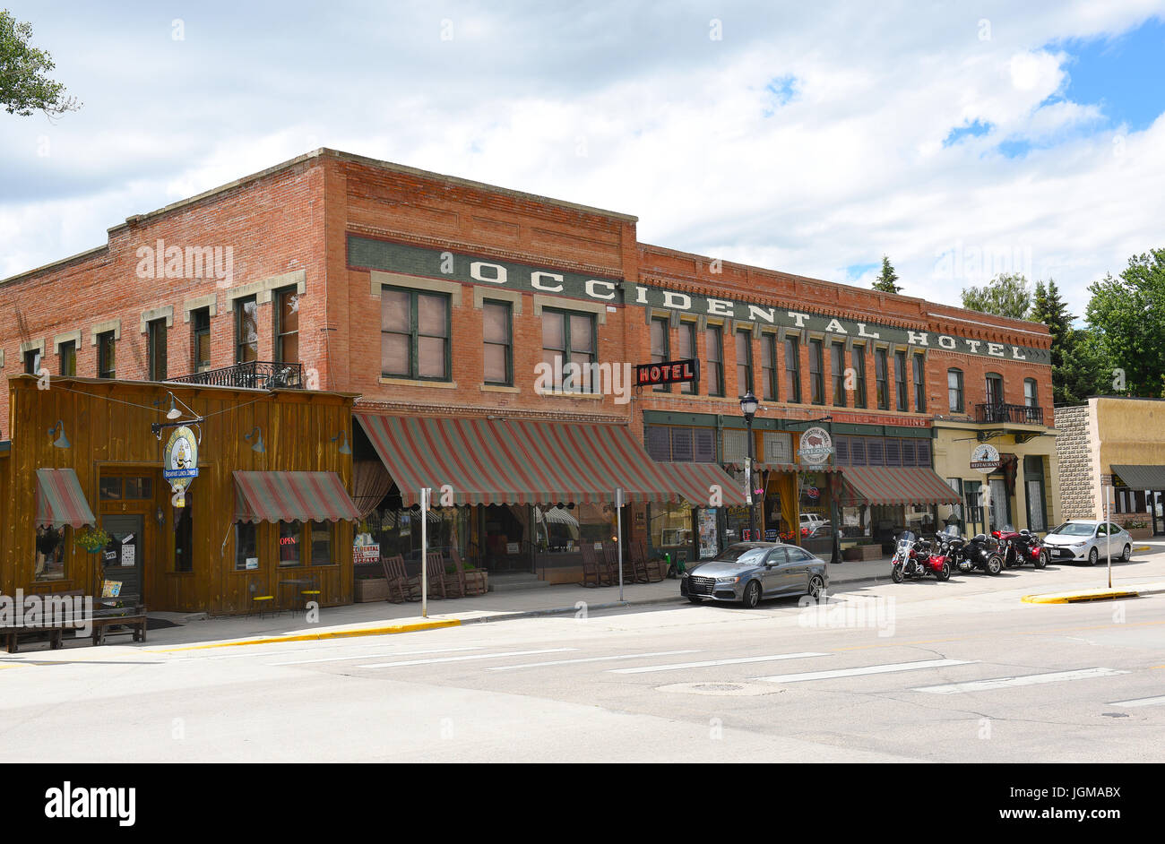 Il bufalo, Wyoming - Giugno 23, 2017: L'Hotel Occidental. Fondata nel 1880 ai piedi del Bighorn Mountains vicino a Bozeman Trail, divenne uno dei Foto Stock