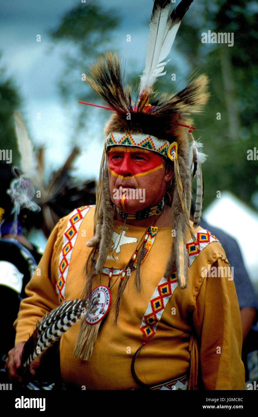 Cherokese, con la Pow-Wow in Kahnawake riserva vicino Montreal, Queebec, Canada, beim Pow-Wow im Kahnawake Reservat bei Montreal, Kanada Foto Stock