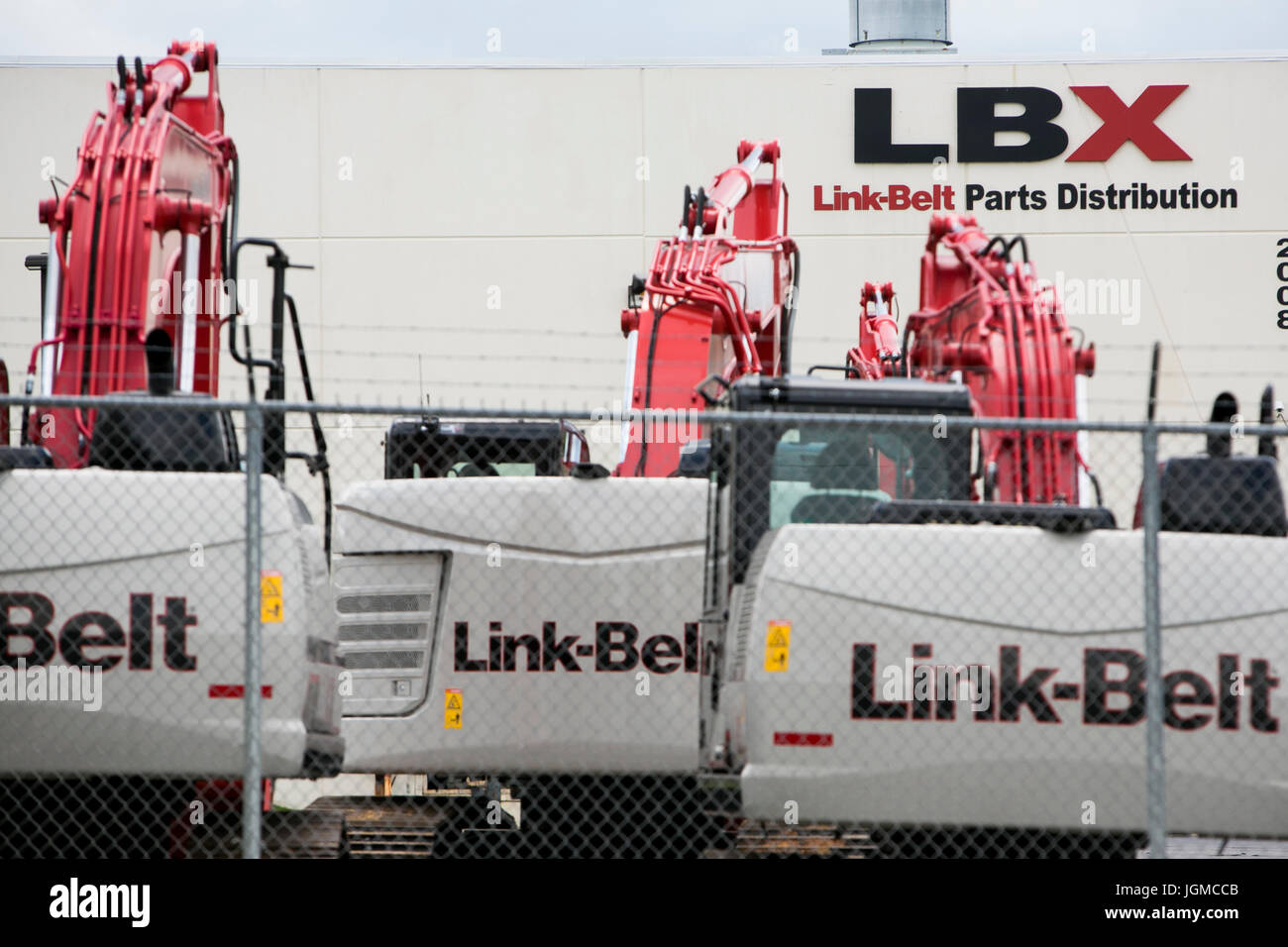 Un segno del logo al di fuori di una struttura occupata dal Link-Belt Construction Equipment Company in Lexington, Kentucky il 1 luglio 2017. Foto Stock