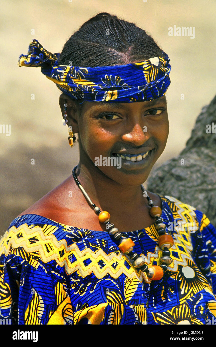 La donna da Mali, Frau aus Mali Foto Stock