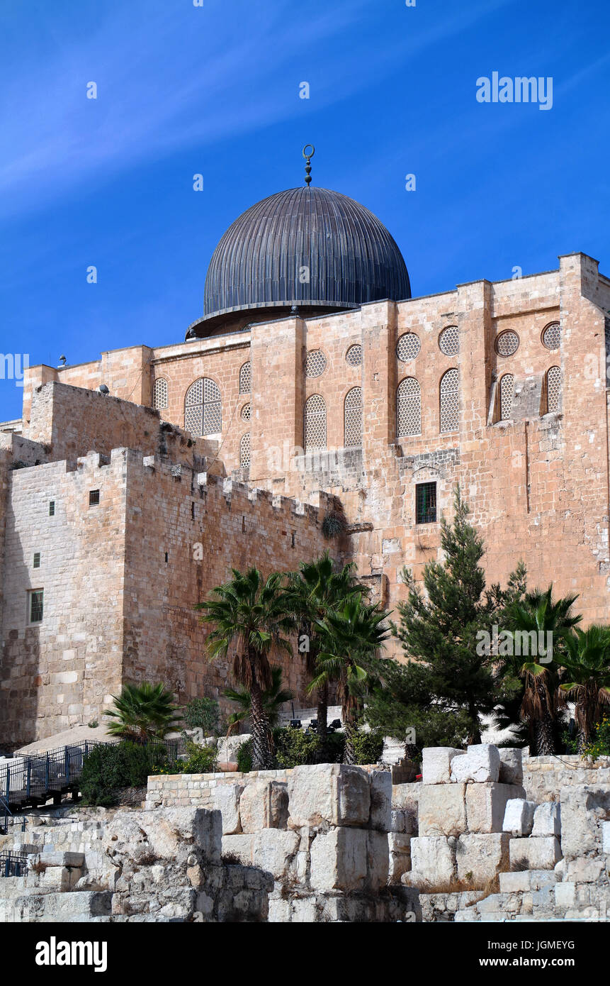 La Moschea di Al-Aqsa nella Città Vecchia di Gerusalemme, Israele Foto Stock