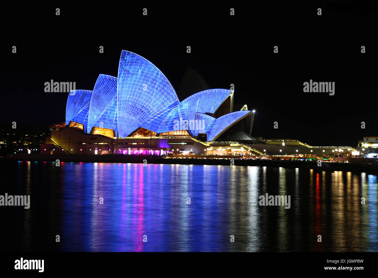 Australia Sydney Opera House immagine notturna Foto Stock