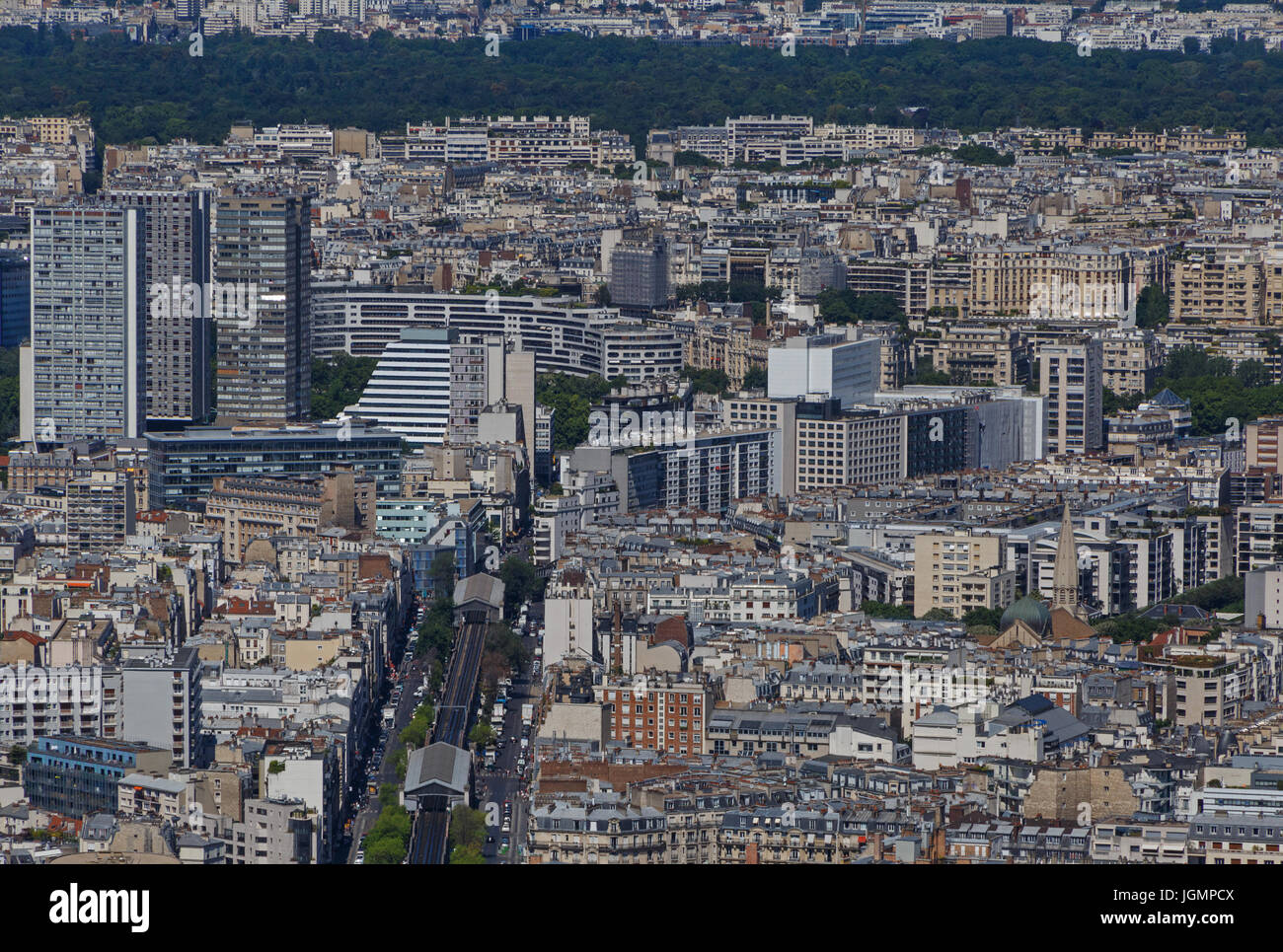 Vista sul quindicesimo arrondissement di Parigi Foto Stock