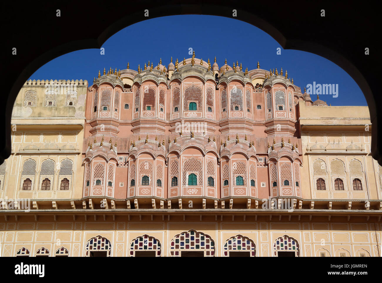 Palazzo dei venti o Hawa Mahal a Jaipur, India Foto Stock