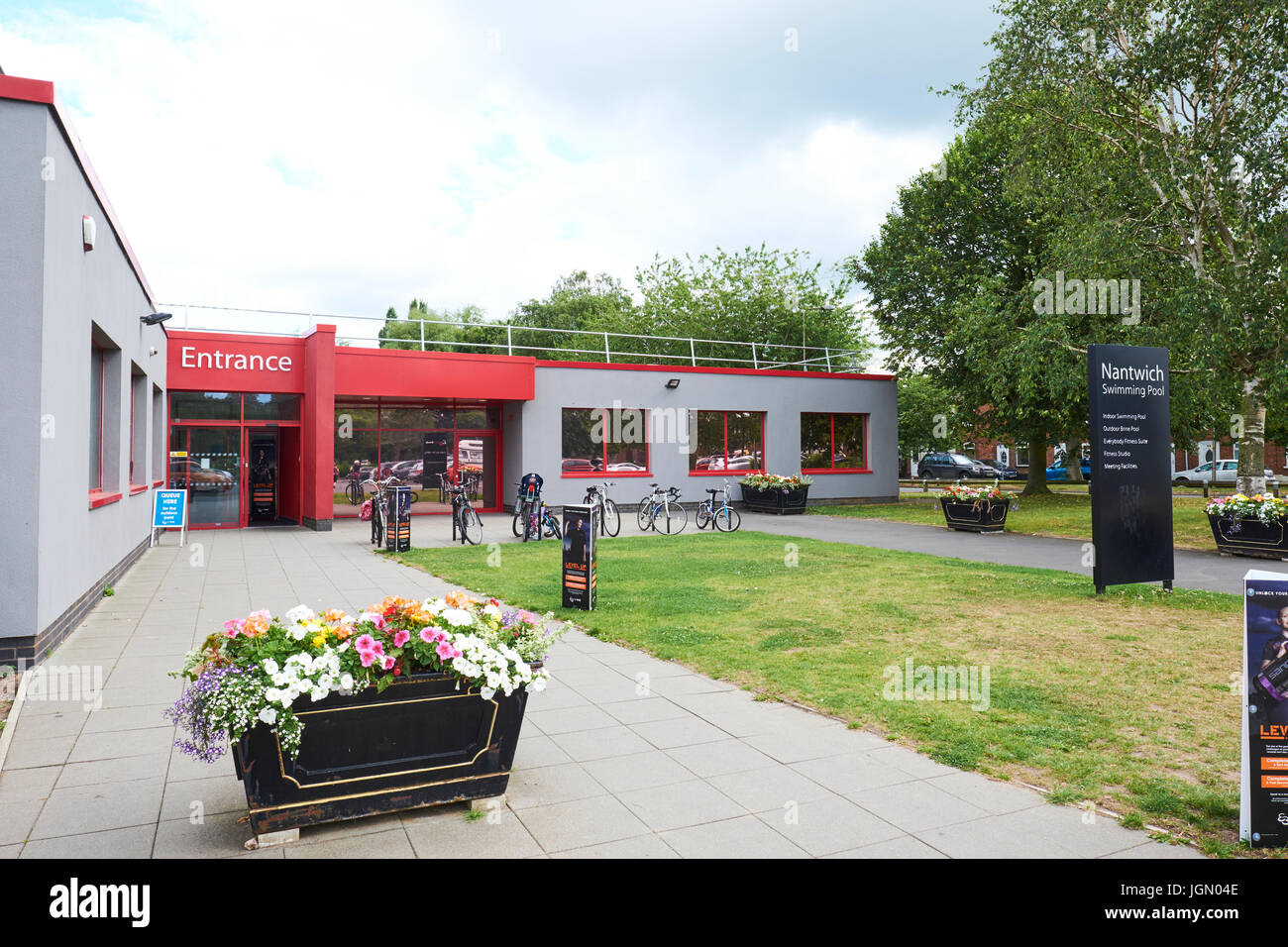 Nantwich Piscina, Parete Lane, Nantwich, Cheshire, Regno Unito Foto Stock