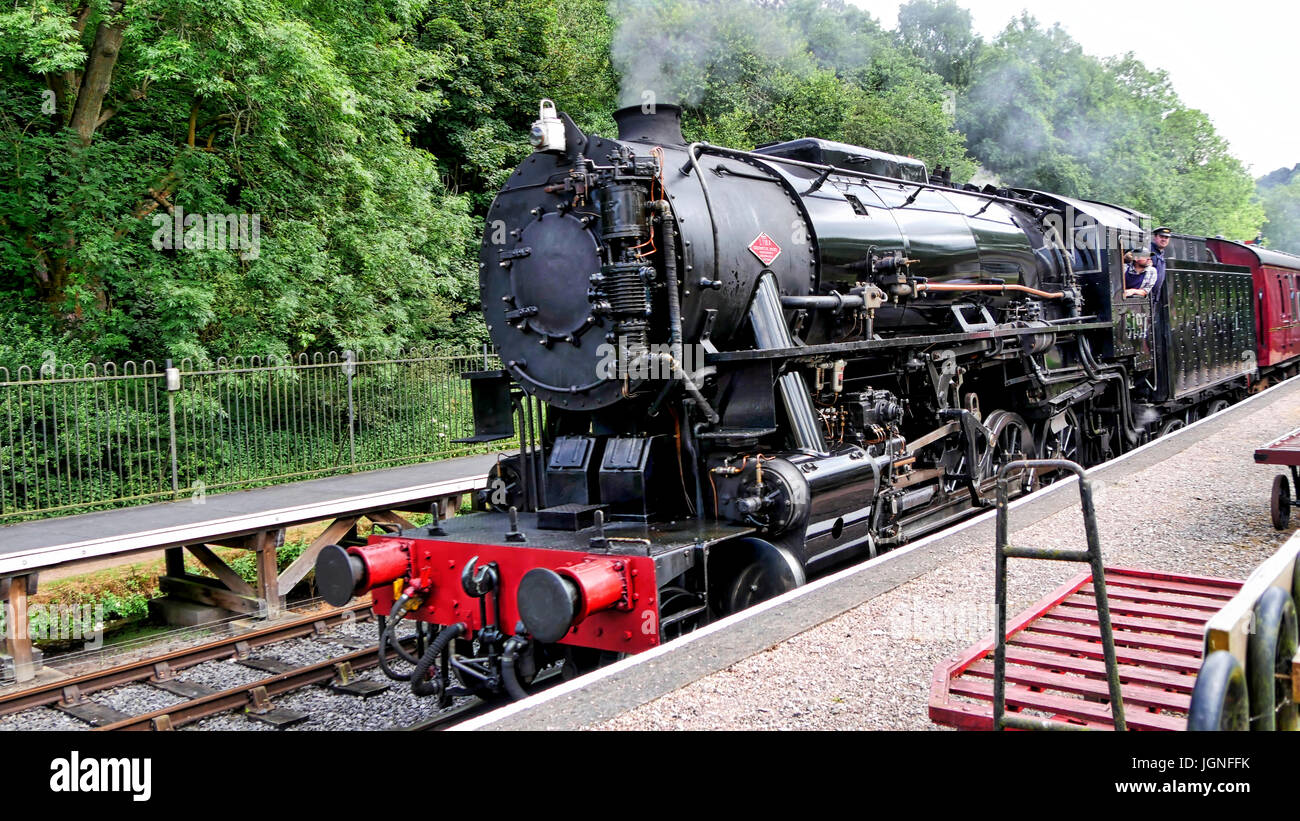 Churnet Valley, Regno Unito. 8 Luglio, 2017. Regno Unito più lunghe real ale festival Churnet Valley Ale Rail Trail Beer Festival 2017, due treni di un bagno di vapore e una diesel, tre stazioni ferroviarie (Kingsley & Froghall, Consall, & Cheddleton), quattro pub, un canale, tutti lungo sei miglia della loverly Churnet Valley Credit: Doug Blane/Alamy Live News Foto Stock