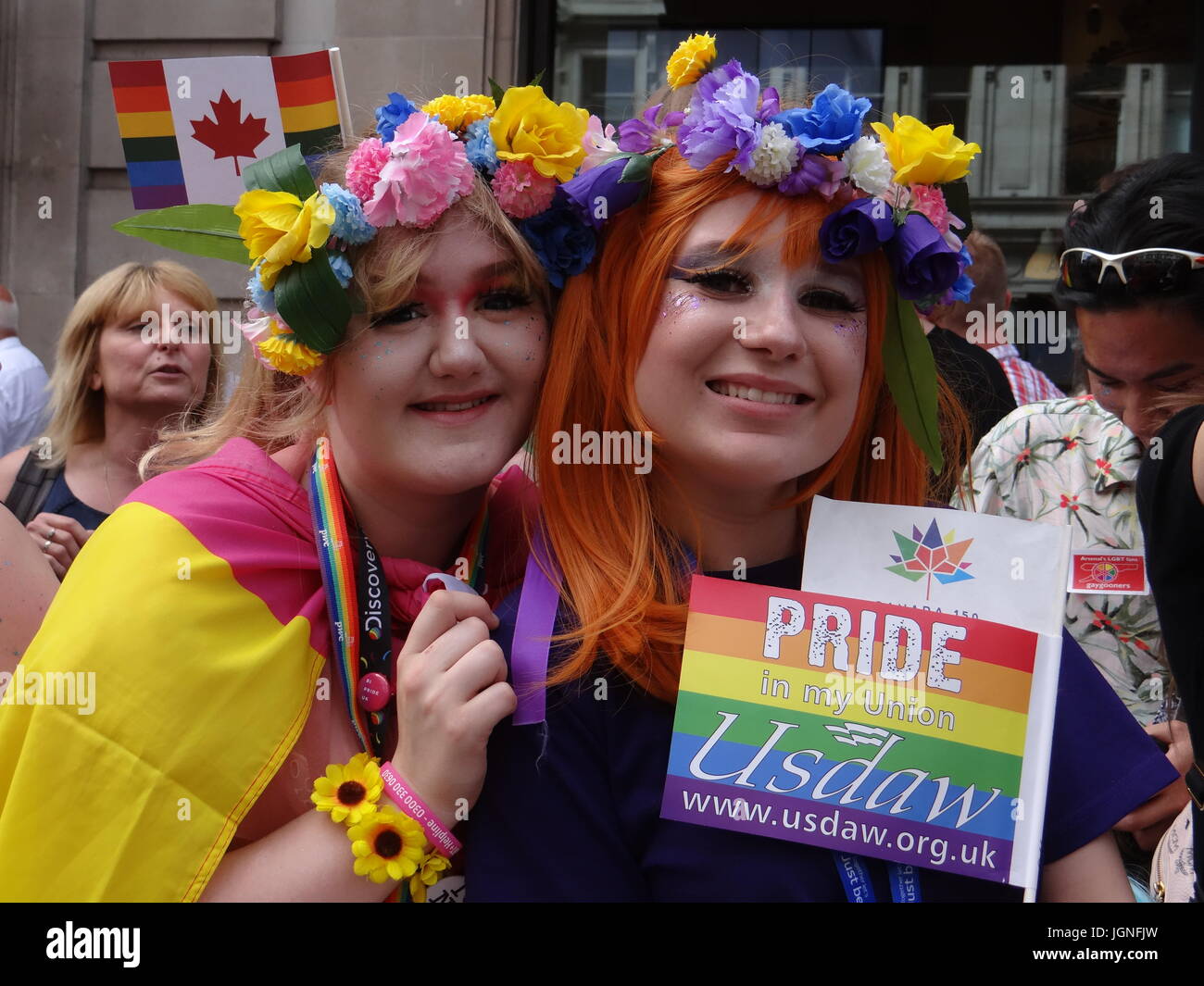 Londra, Regno Unito. 8 Luglio, 2017. London Pride Parade paludi attraverso Regent street a Trafalgar Square, Londra, UK Credit: Nastia M/Alamy Live News Foto Stock