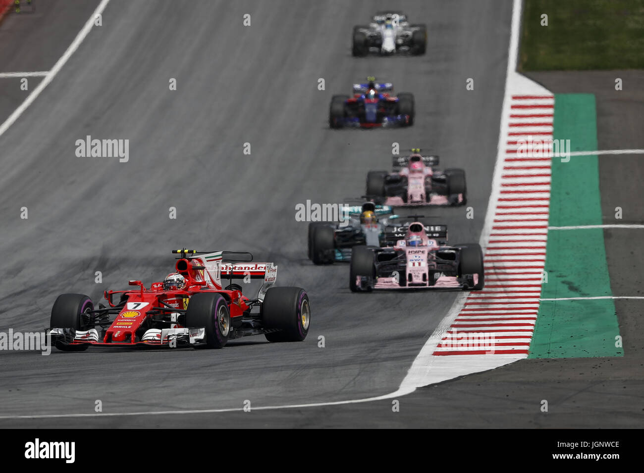 Spielberg, Austria. 9 Luglio, 2017. KIMI RAIKKONEN della Finlandia e la Scuderia Ferrari rigidi durante il 2017 Formula 1 Austrian Grand Prix in Spielberg, Austria. Credito: James Gasperotti/ZUMA filo/Alamy Live News Foto Stock