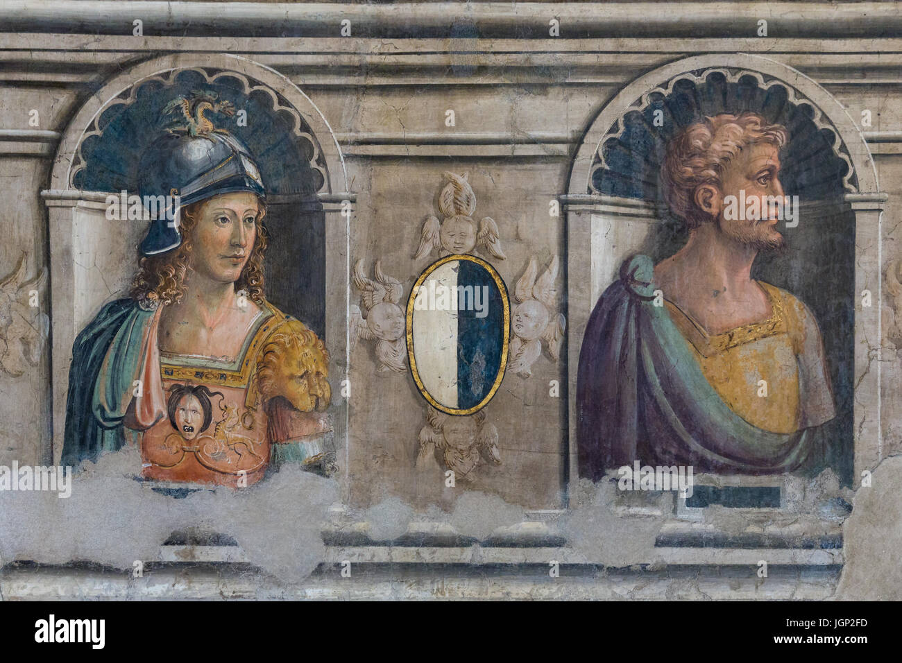 Affresco dai Musei Capitolini di Roma, Italia Foto Stock