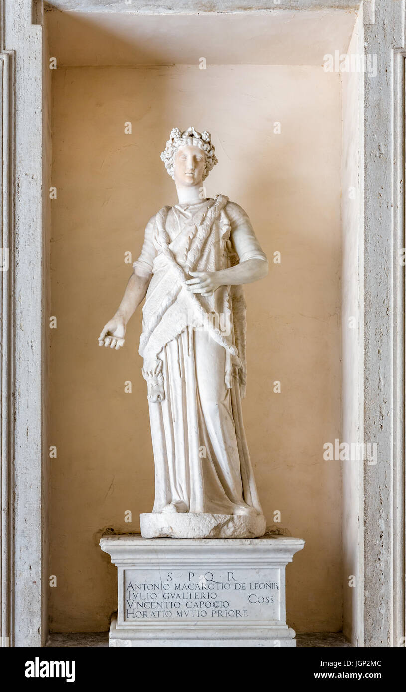 Statua femminile, scultura, i Musei Capitolini di Roma, Italia Foto Stock