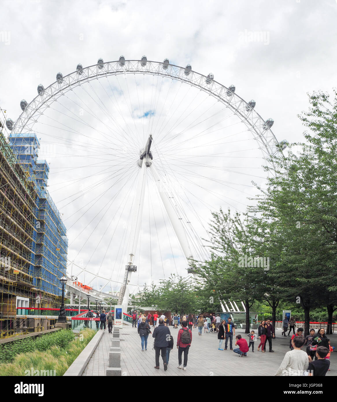 Millennium Wheel aka London Eye sopra il fiume, London city, Regno Unito Foto Stock