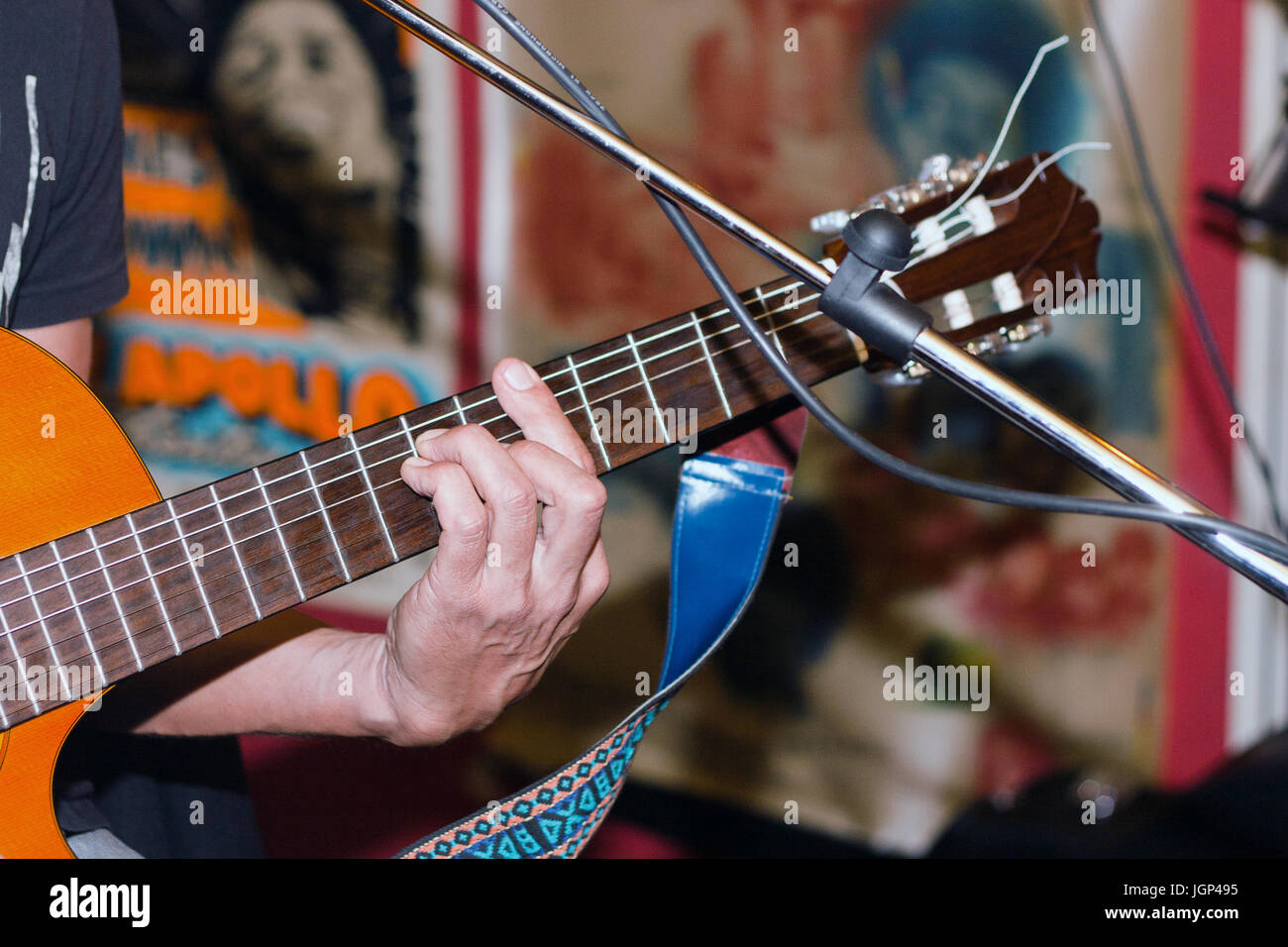 Giocatore di chitarra Foto Stock