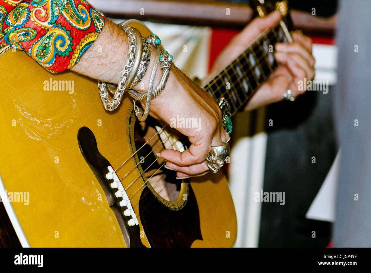 Giocatore di chitarra Foto Stock