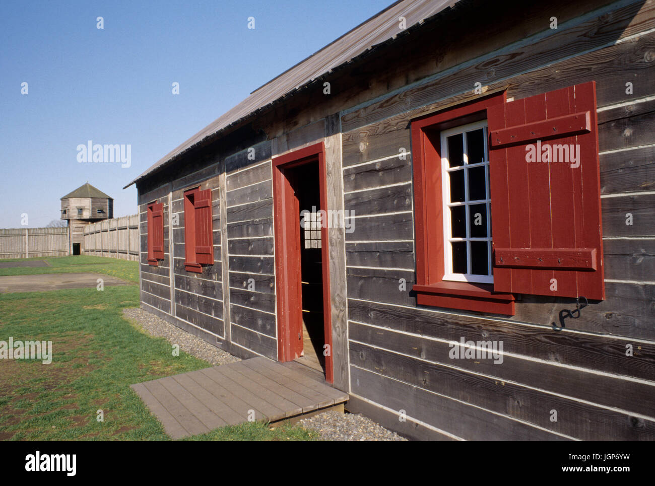 Carpenter shop, Fort Vancouver National Historic Site, Vancouver National Historic Reserve, Washington Foto Stock