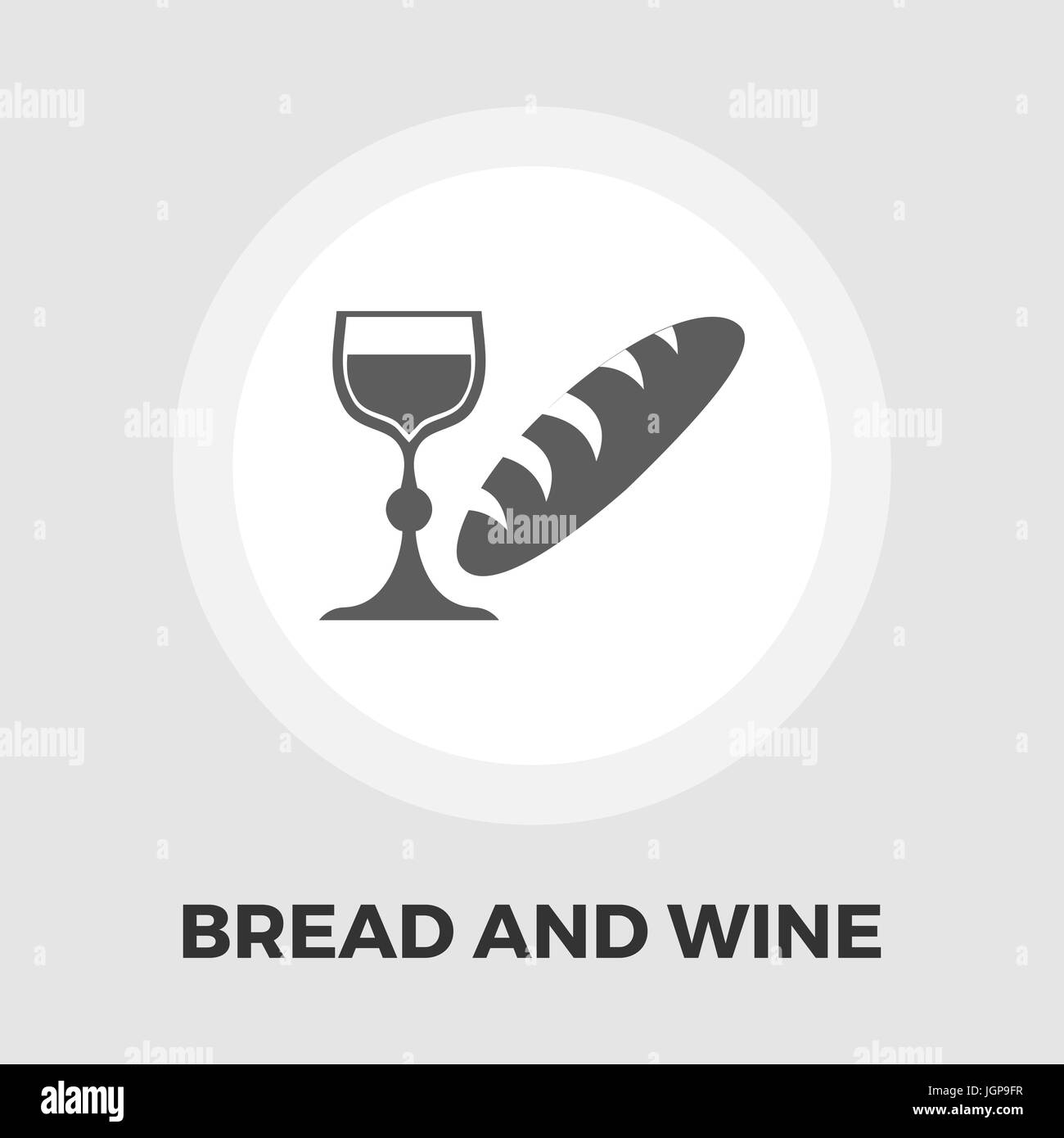 Pane e vino icona vettore. Icona piatta isolata su uno sfondo bianco. Modificabile file EPS. Illustrazione Vettoriale. Illustrazione Vettoriale