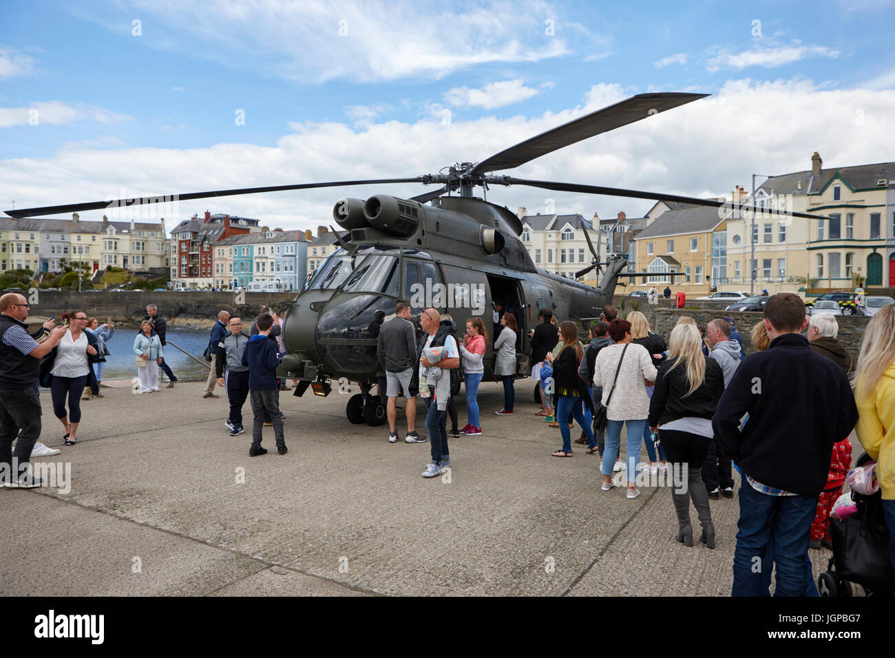 Royal Air Force XW209 Westland Puma elicottero sul display per il pubblico delle forze armate giorno bangor Irlanda del Nord Foto Stock