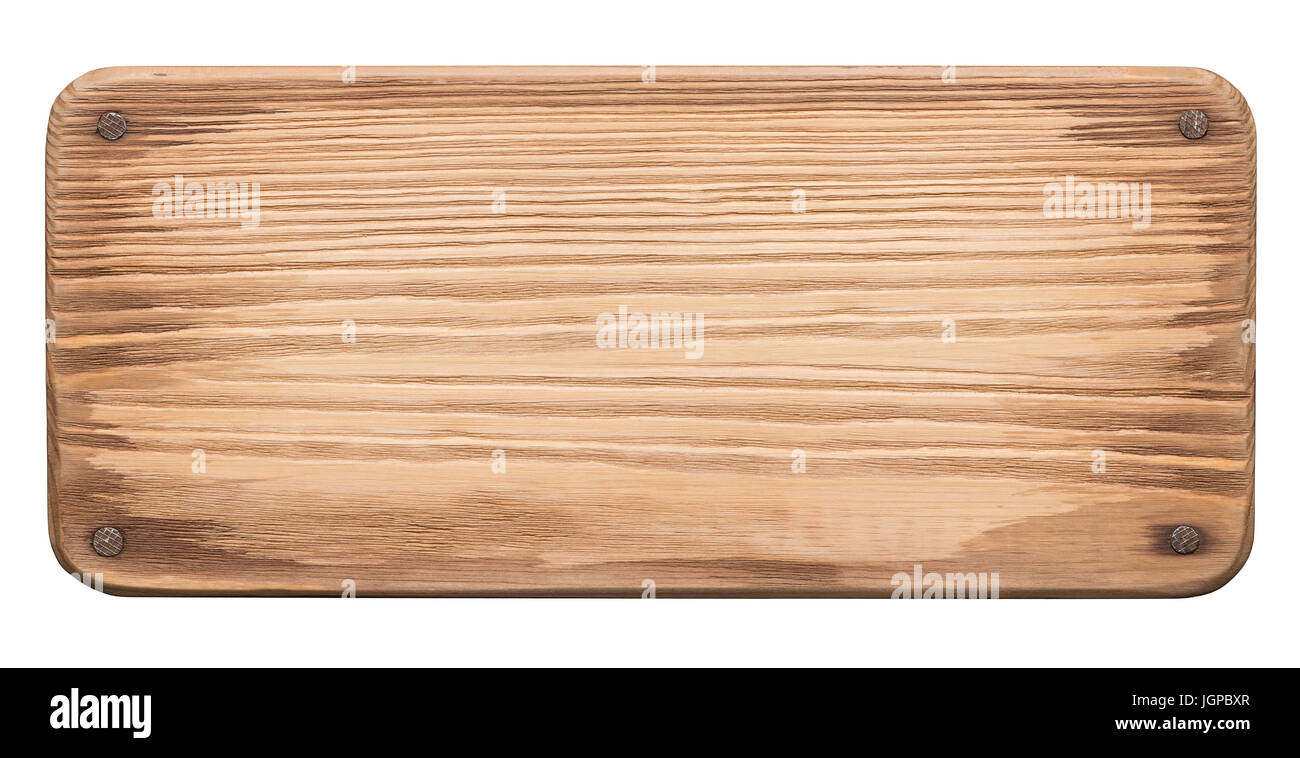 Rustico di legno con chiodi. Vecchia doga con angoli arrotondati. Foto Stock