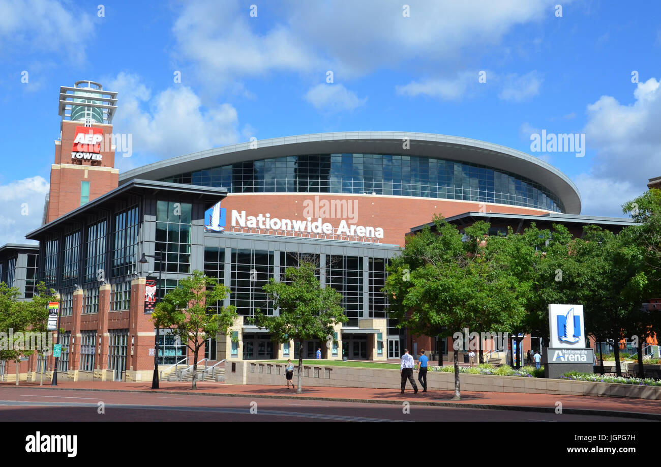 COLUMBUS, OH - 27 giugno: Nationwide Arena in Columbus, Ohio è mostrato il 27 giugno 2017. Esso è la casa del Columbus Giacche Blu del garretto nazionale Foto Stock