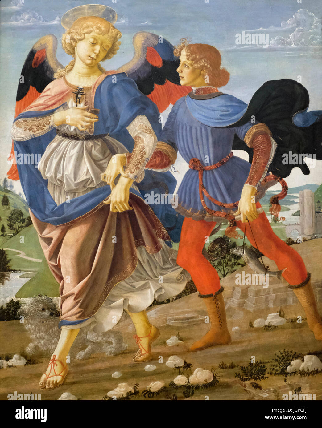 Tobiolo e l'angelo - Bottega di Andrea del Verrocchio, circa 1475 Foto Stock