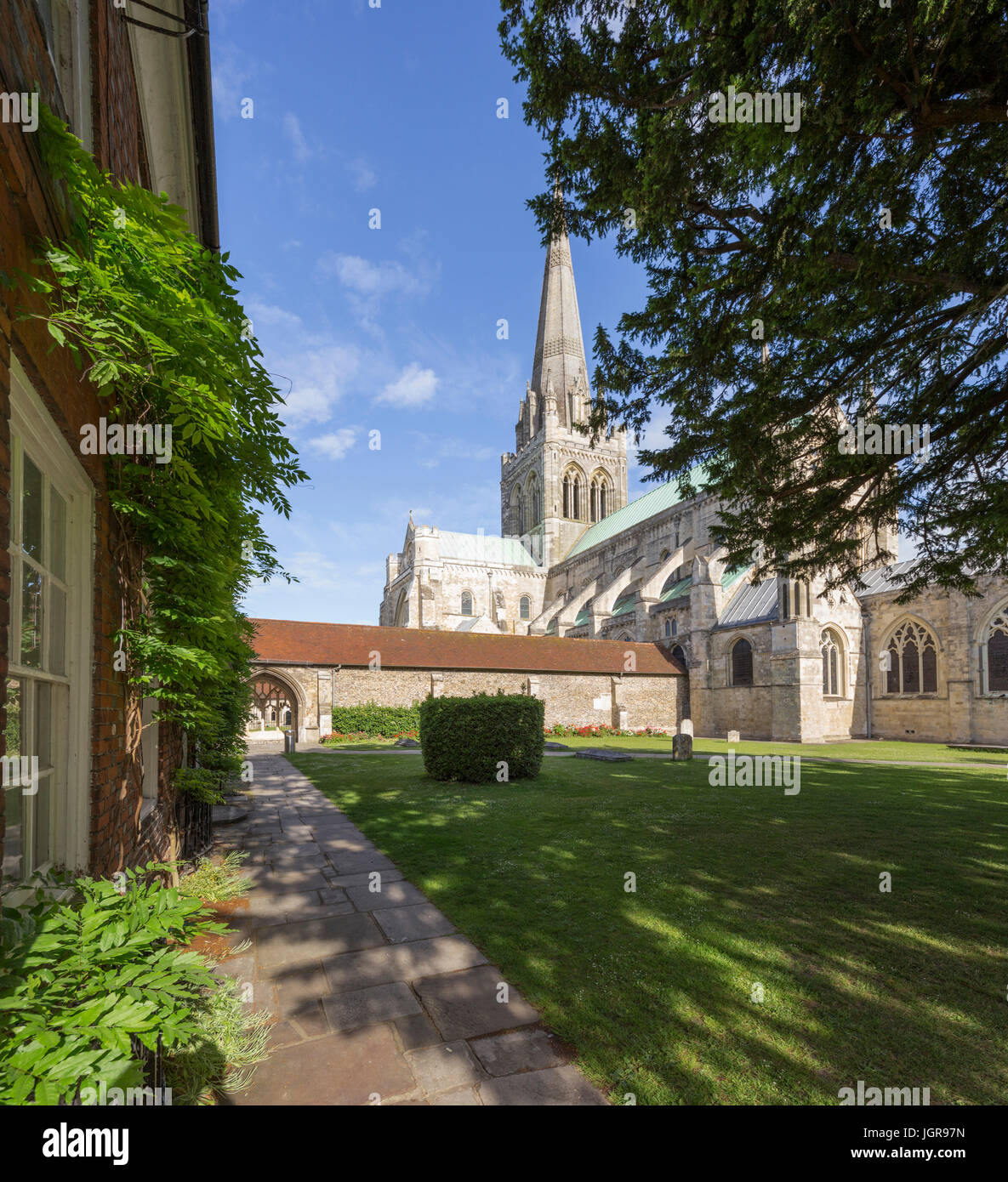 Chichester Cathedral, Chichester, West Sussex, in Inghilterra, Regno Unito Foto Stock