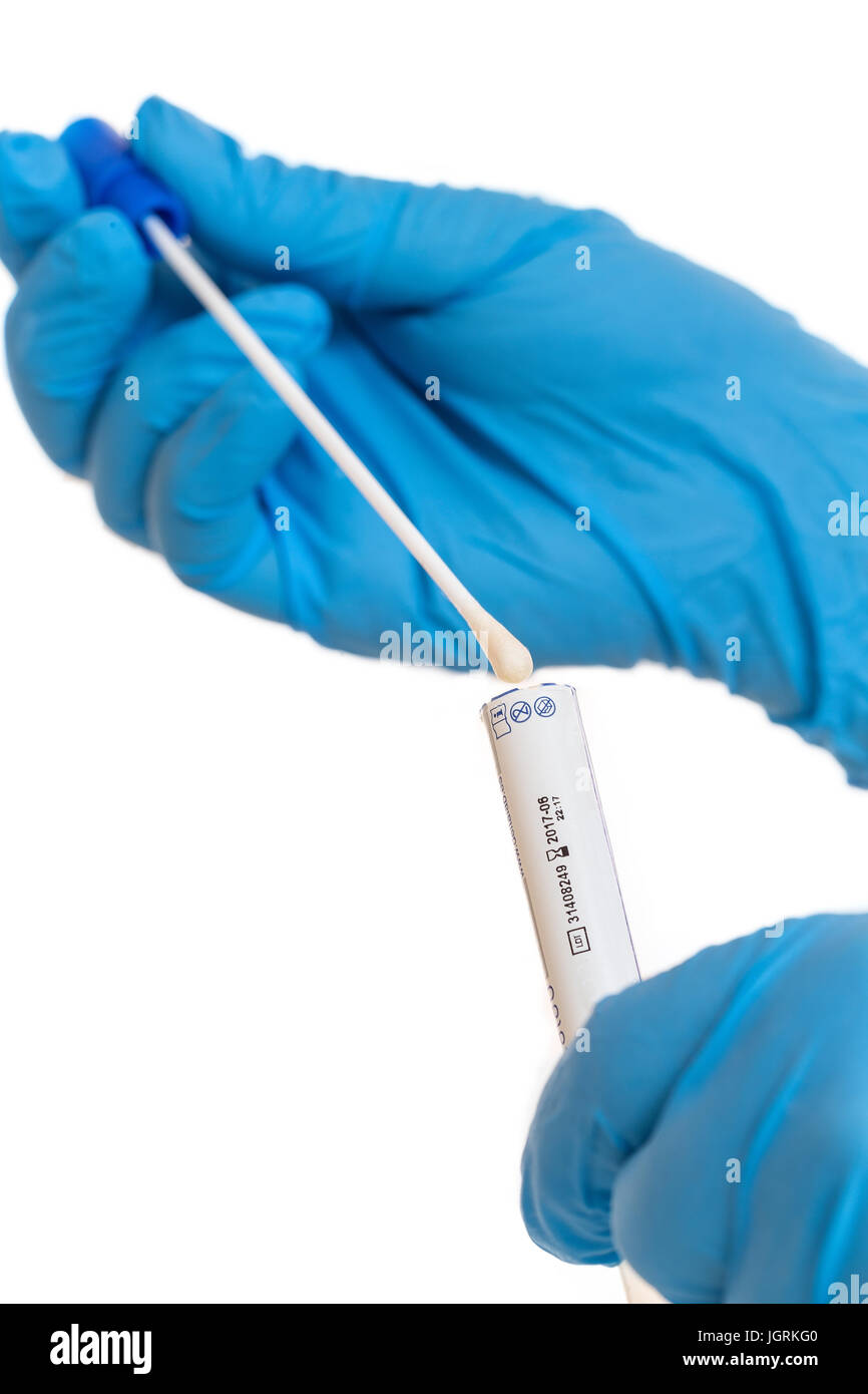 Test del DNA samplee per la biotecnologia inchiesta. Foto Stock