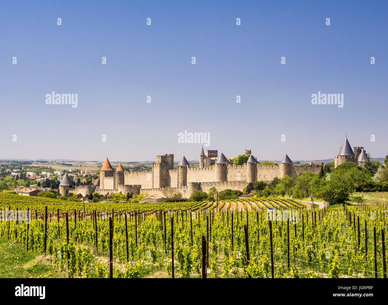 La città murata di Carcarsonne in SW FRANCIA Foto Stock