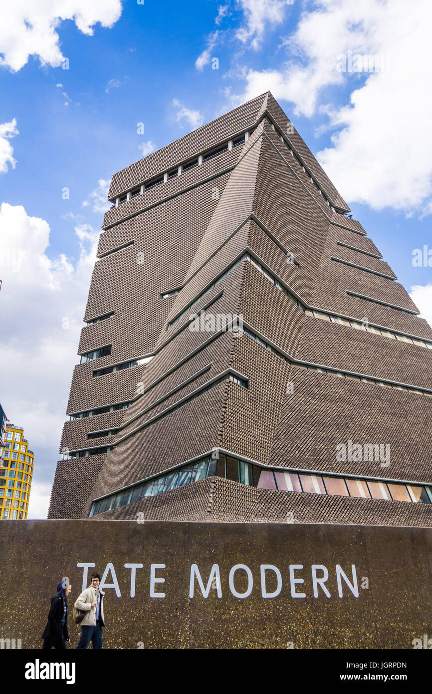 Casa dell'interruttore, la nuova estensione della Galleria d'arte Tate Modern a Londra. Progettato da Herzog & de Meuron, architetti Foto Stock