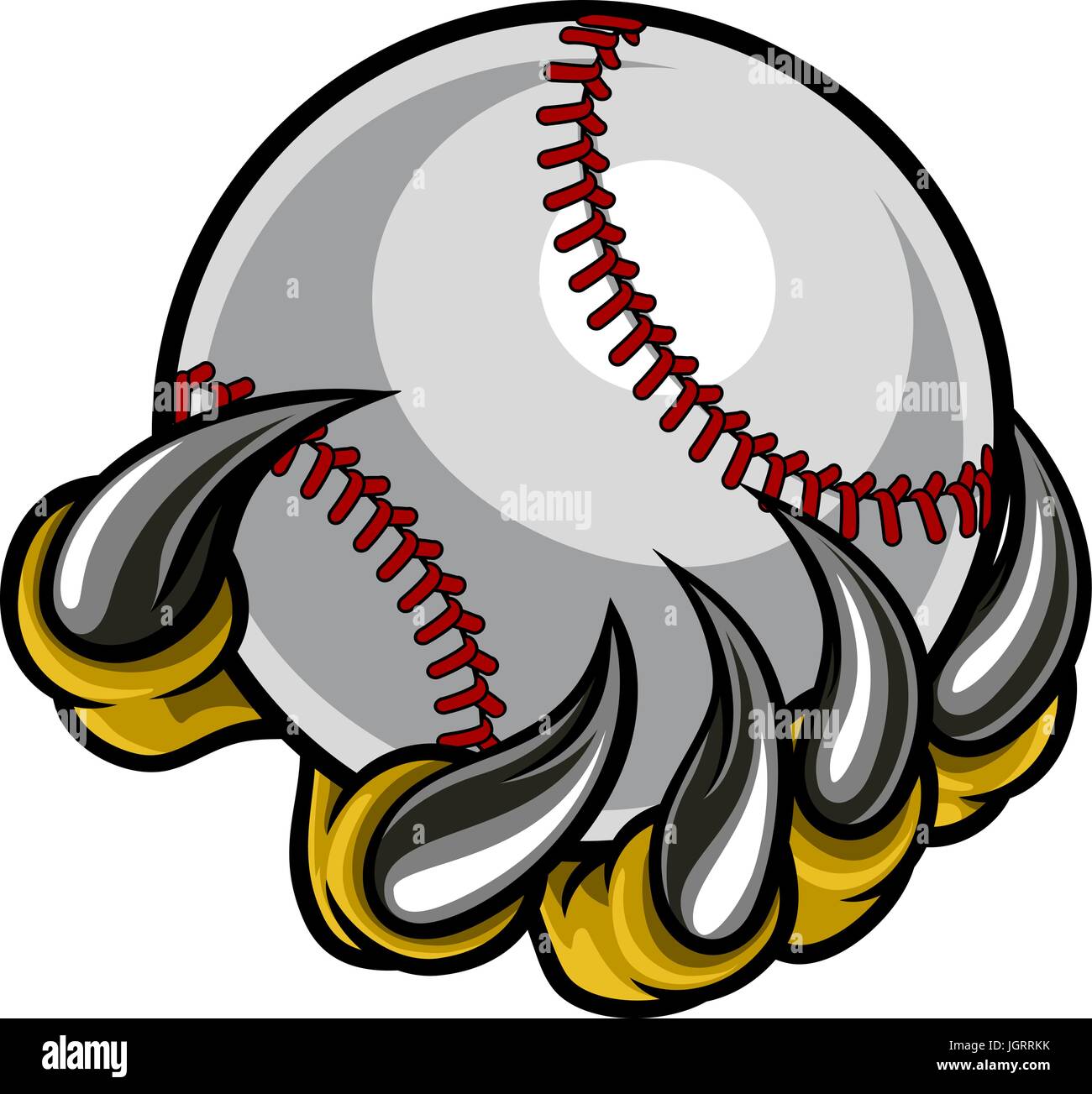Monster claw tenendo palla da baseball Illustrazione Vettoriale