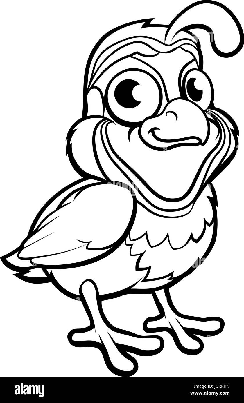 Quaglia Bird personaggio dei fumetti Illustrazione Vettoriale