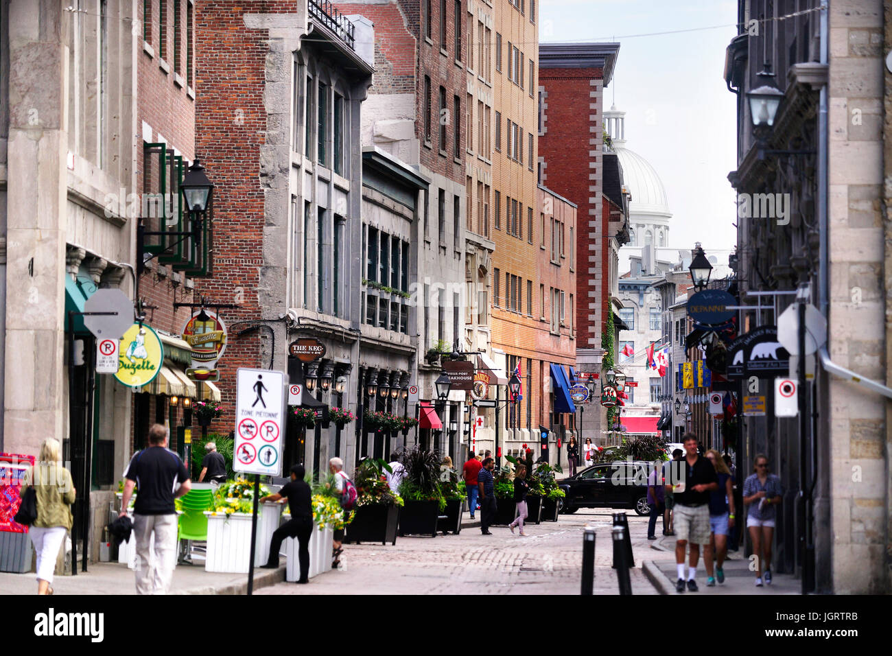 Montreal, Canada, 9 luglio, 2017. St-Paul street in Old Montreal. Credit:Mario Beauregard/Alamy Live News Foto Stock