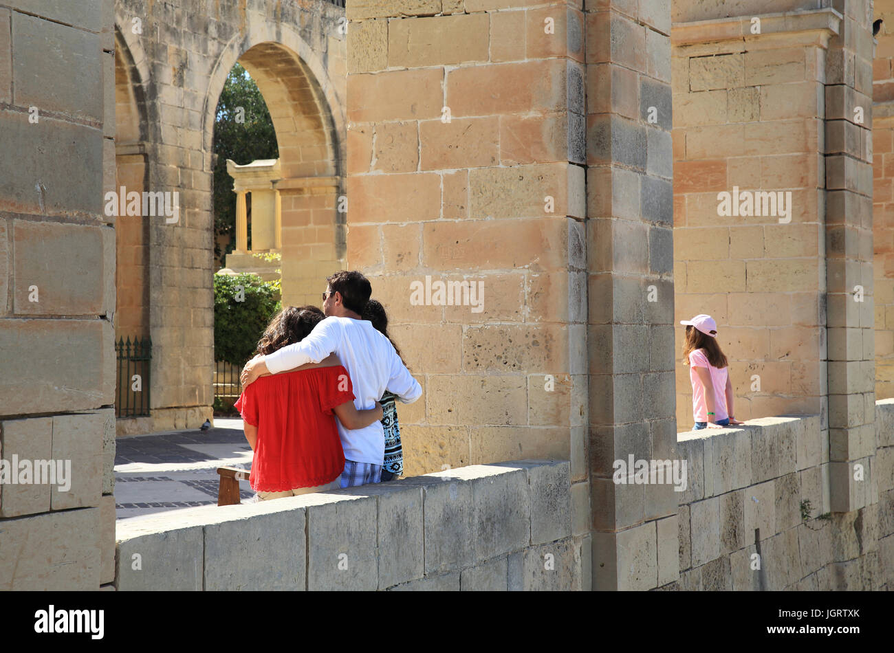 Il rinomato Upper Barracca Gardens, a La Valletta, Malta Foto Stock