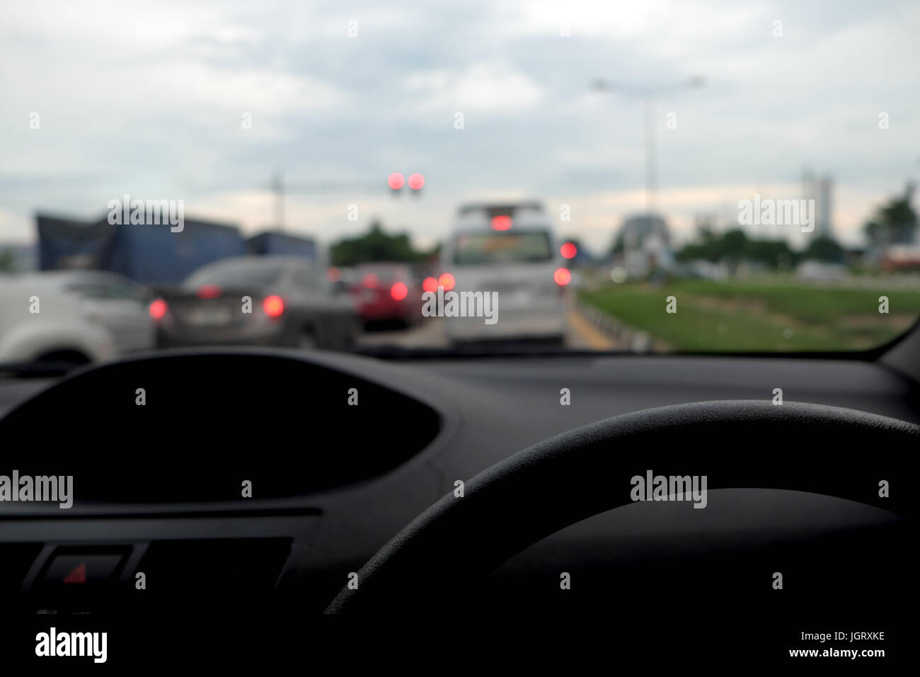 Guida di un auto Foto Stock