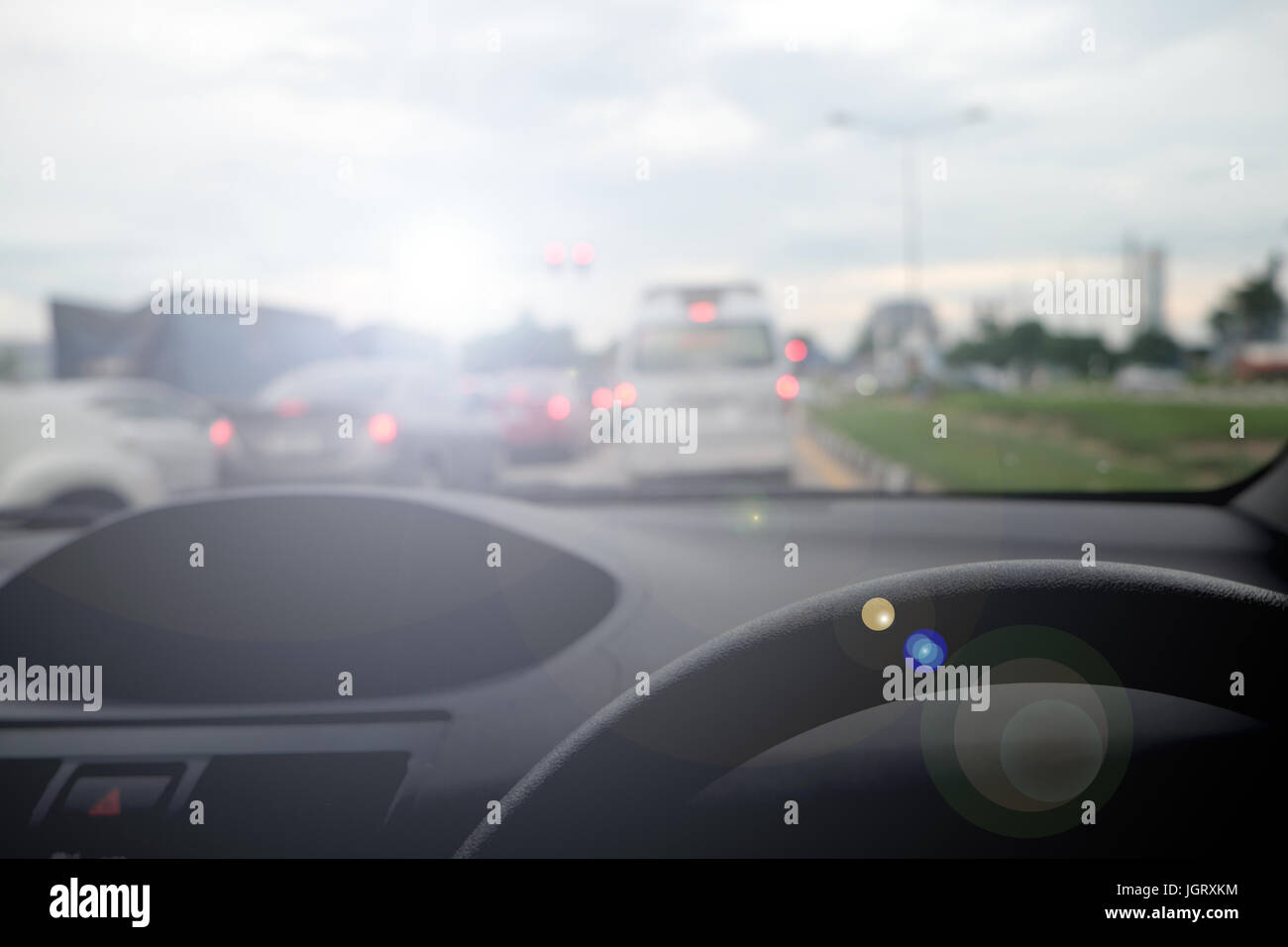 Guida di un auto Foto Stock