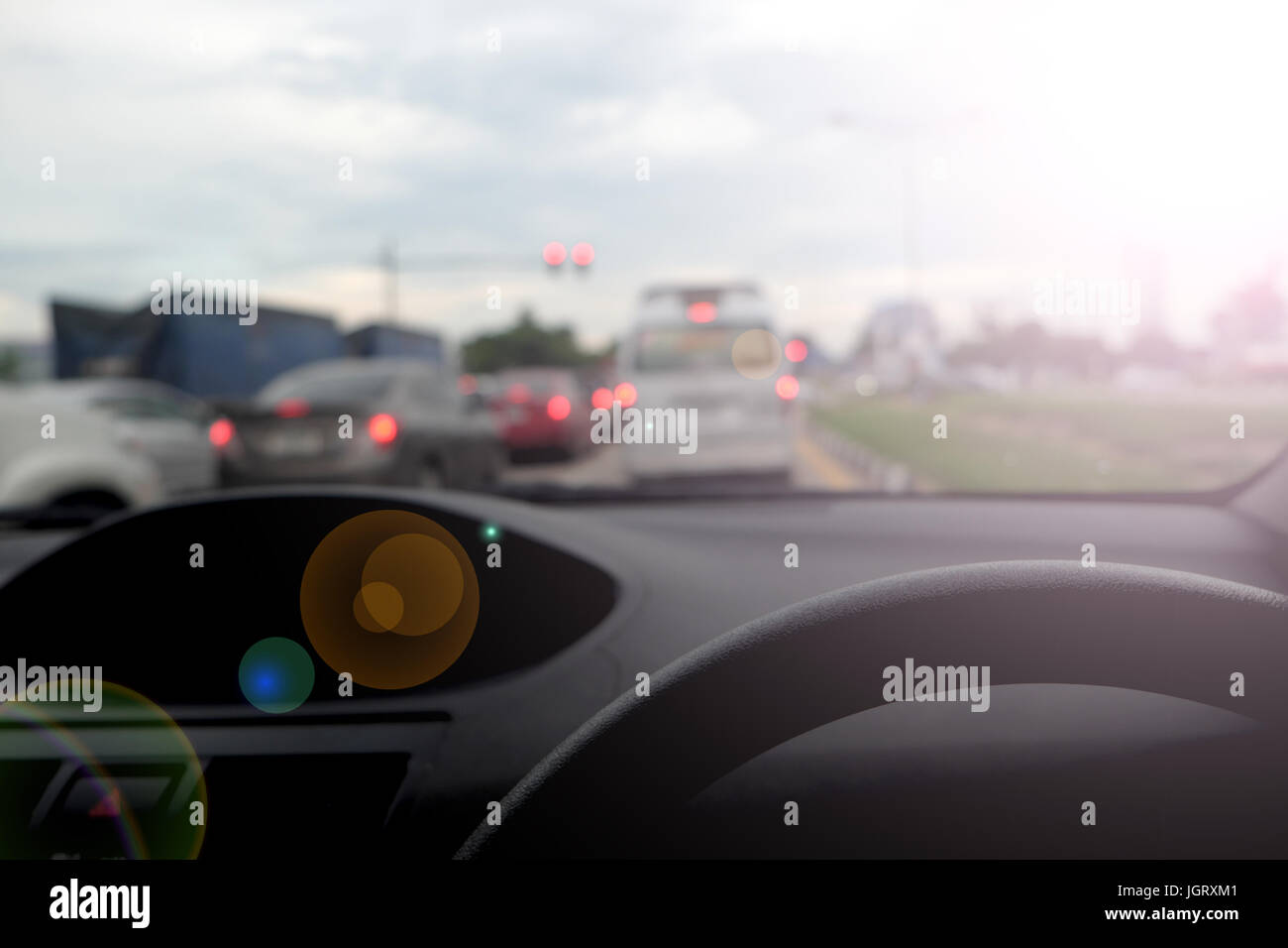 Guida di un auto Foto Stock