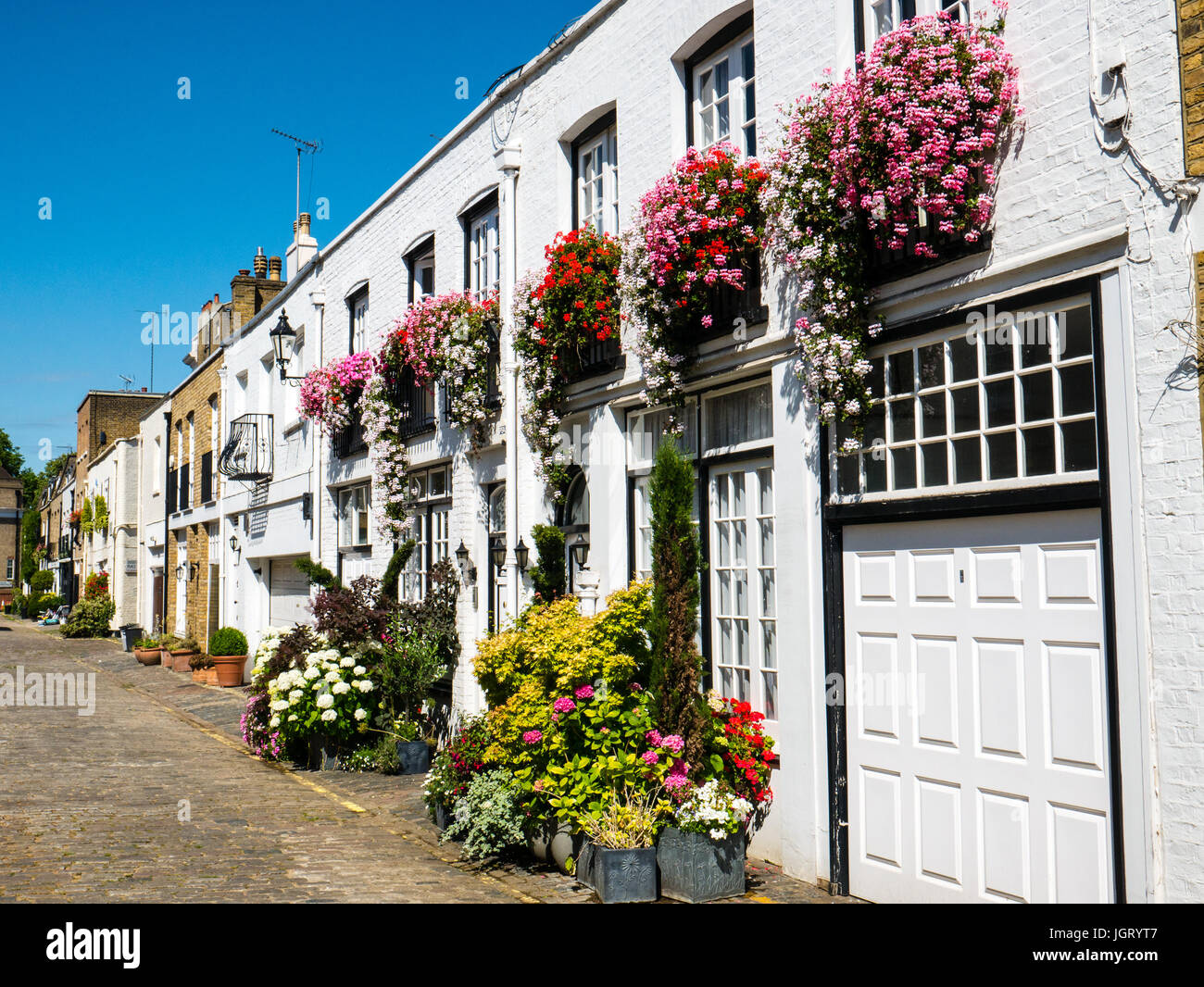 Hyde Park Garden Mews, Bayswater, Londra, Inghilterra Foto Stock