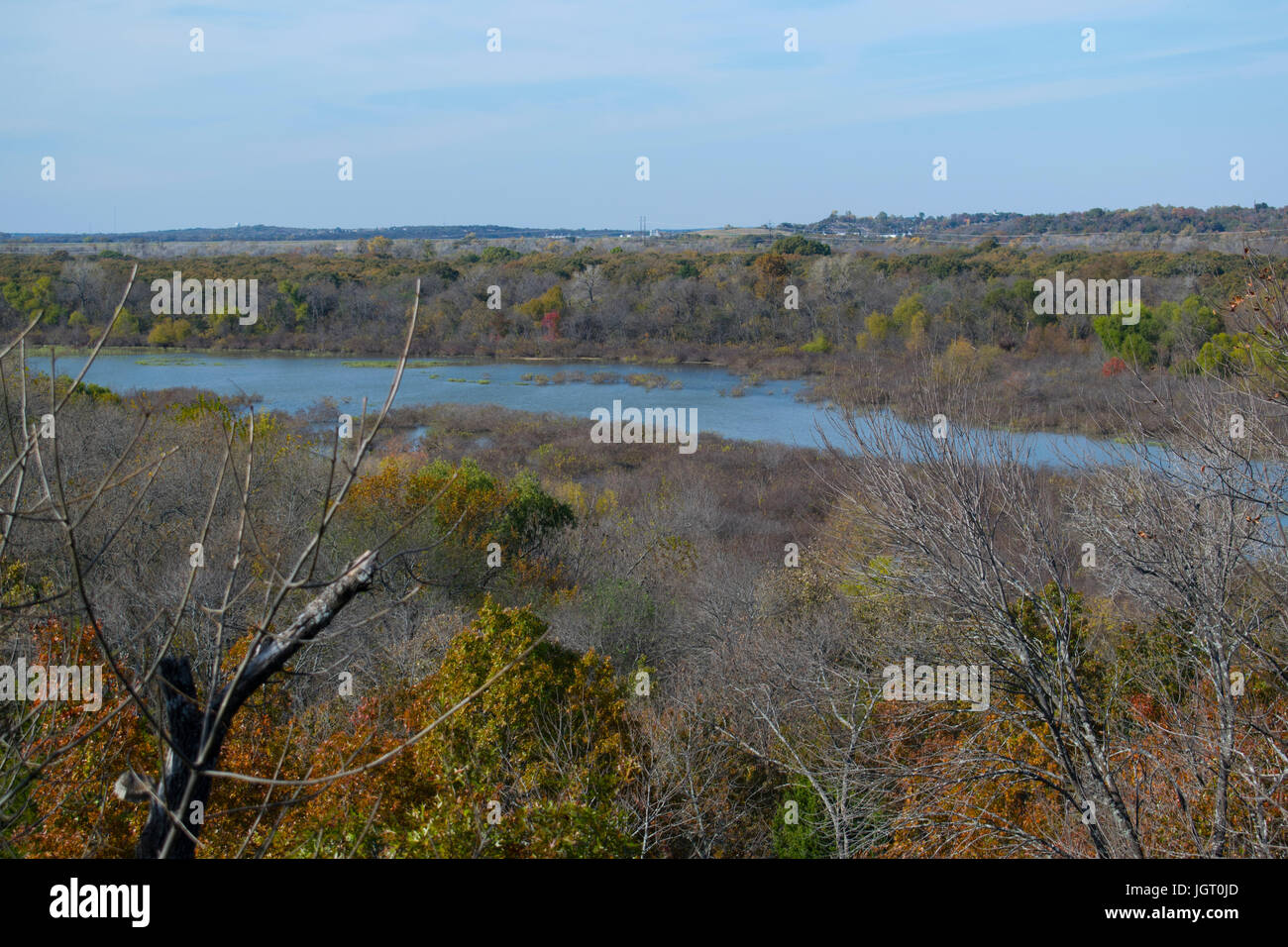 Foto orizzontale della Trinità fiume a Fort Worth Centro Natura Foto Stock