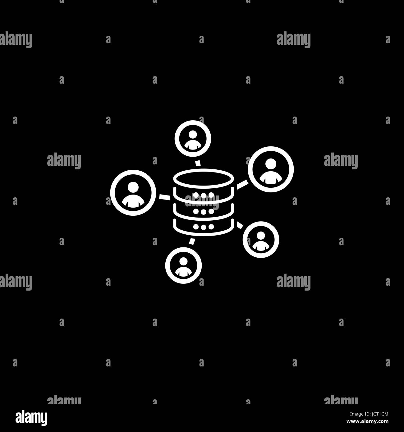 La raccolta dei dati e la relativa icona. Design piatto. Illustrazione Vettoriale