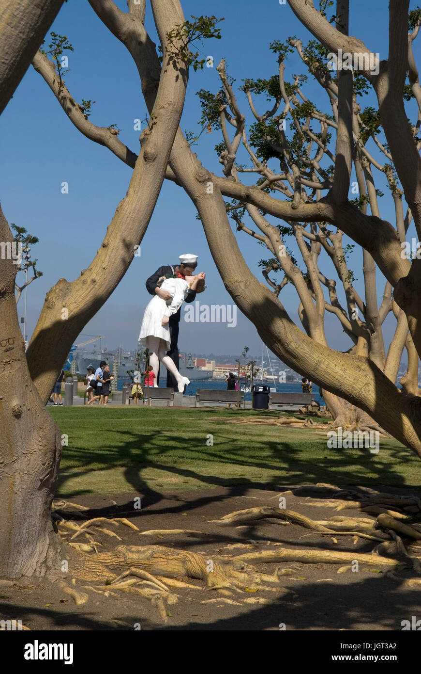 Il baciare la statua di San Diego California , Stati Uniti Foto Stock