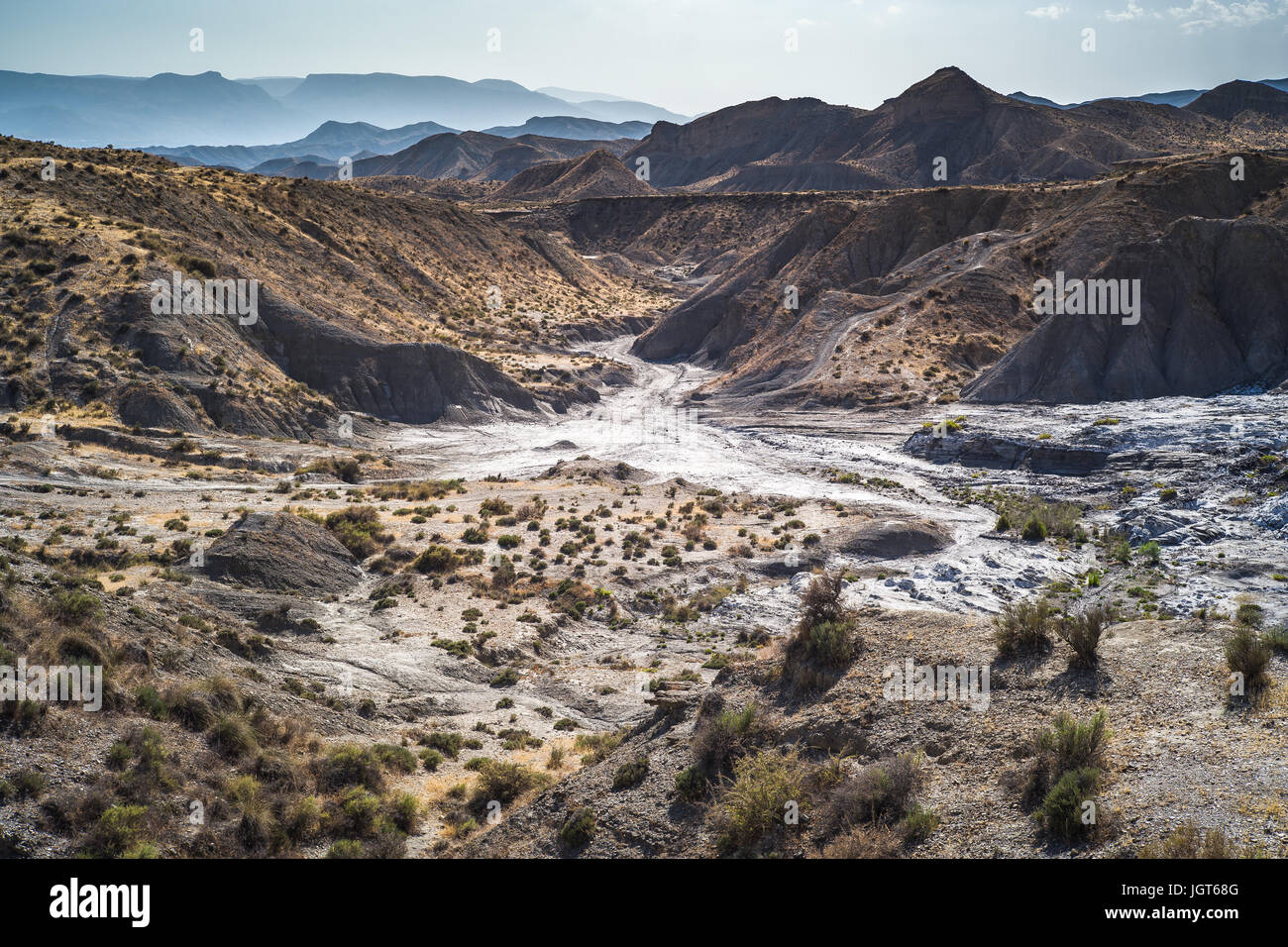Meravigliosi paesaggi nel deserto di Tabernas, Andalusia, Spagna Foto Stock