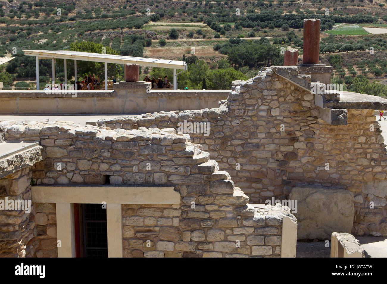 Palazzo di Cnosso a Creta Grecia Foto Stock