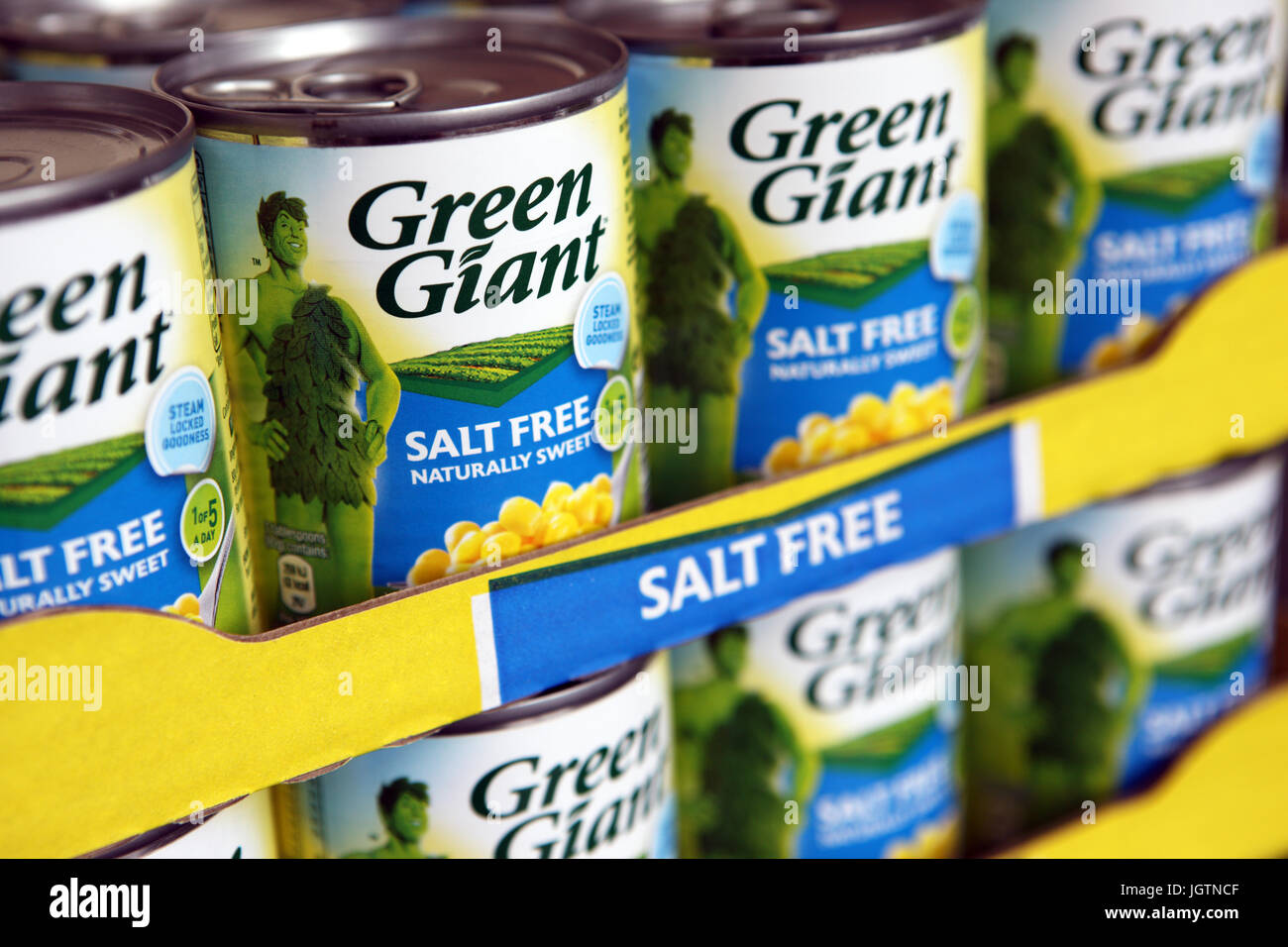 Teglie di sale libera gigante verde granturco dolce Foto Stock