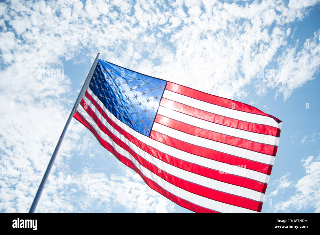 American bandiere al vento Foto Stock