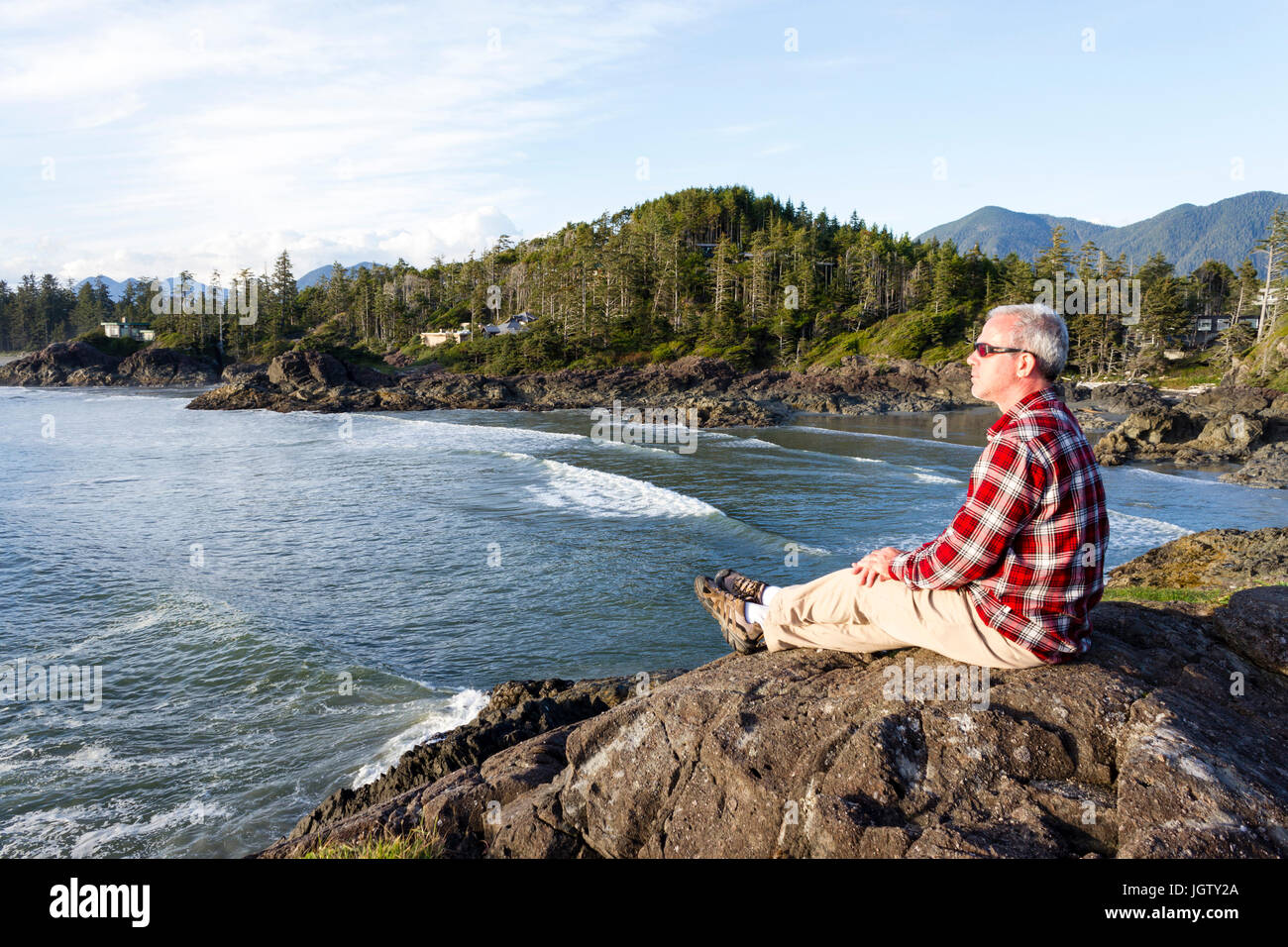 Pacific Rim National Park Reserve canadesi è un parco nazionale situato sulla costa occidentale dell'isola di Vancouver, British Columbia, Canada. Foto Stock