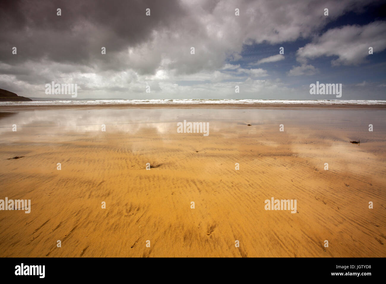 Molto bella la Condino Spiaggia di North Devon , Inghilterra , REGNO UNITO Foto Stock