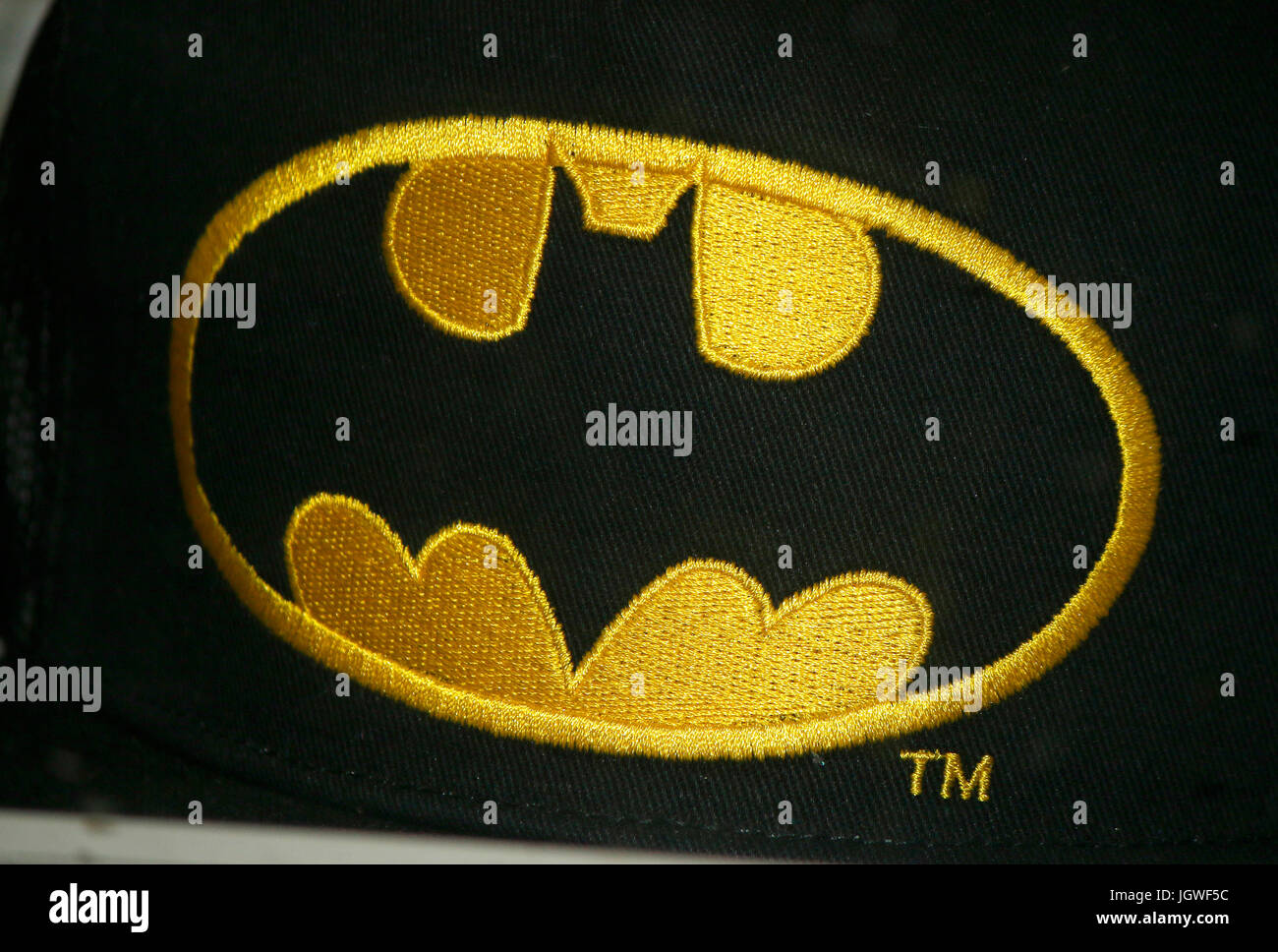 Il logo di Batman Comicfigur, Berlino. Foto Stock