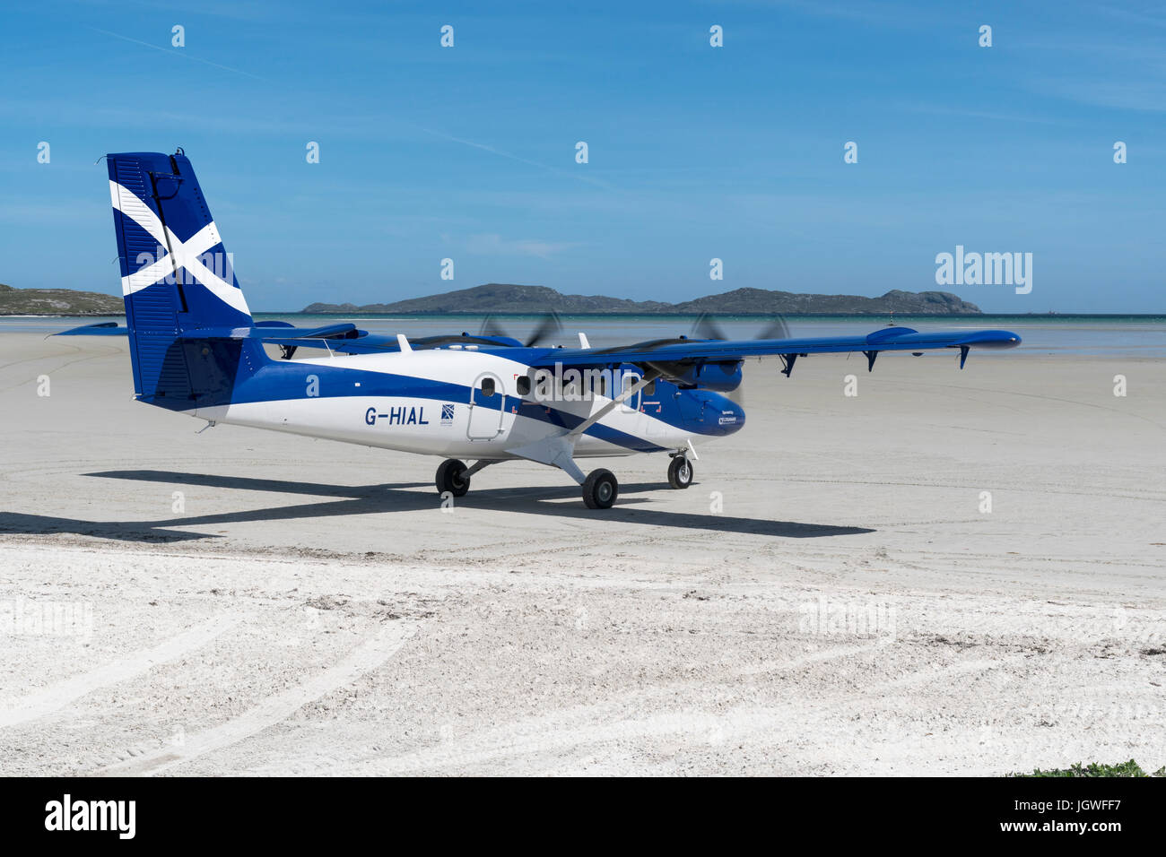 Twin Otter aeromobile, Barra Airport Foto Stock